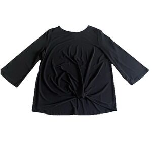 Clara Sun Woo Tunic Top Womens Medium Black Oversized Minimalist Slinky Stretch